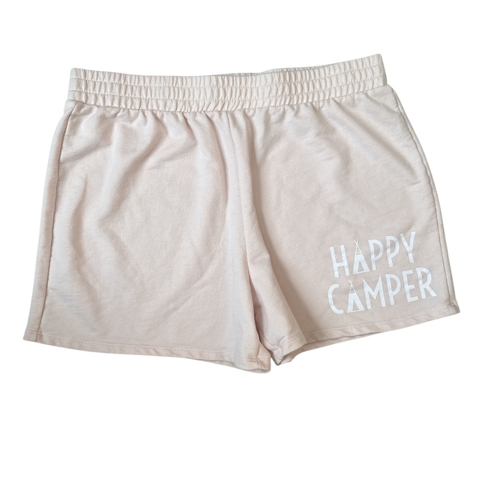 Happy Camper Women's Cute Baby Pink Athletic Shorts Lounge - Size XL